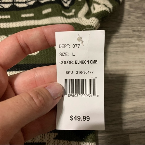 Cloud Chaser Olive Green Creme Aztec Dress; Large - Picture 5 of 9